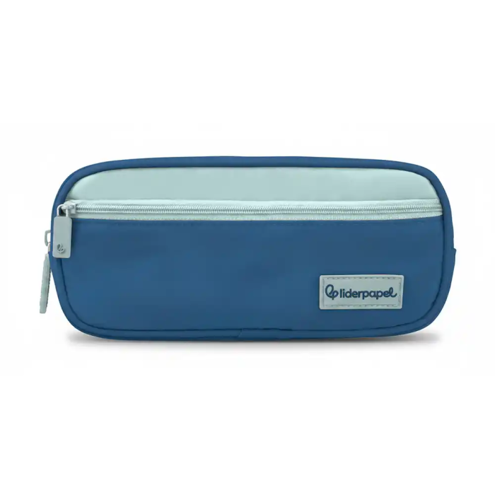 Liderpapel Estuche Portatodo Duo 3 Cremalleras con Bolsillo Frontal, Azul Oscuro, 220x90x70 mm 1