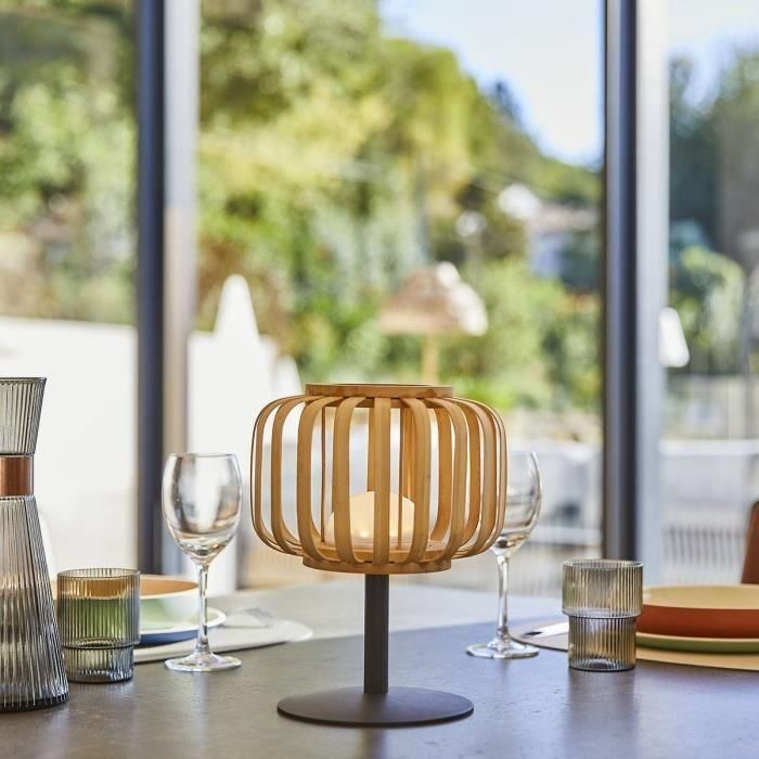 Lámpara de mesa inalámbrica - LUMISKY - STANDY MINI BAMBOO - H25 cm - Bambú natural - LED blanco cálido y blanco 1 Lámpara de mesa inalámbrica - LUMISKY - STANDY MINI BAMBOO - H25 cm - Bambú natural - LED blanco cálido y blanco 1