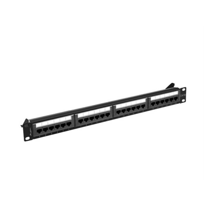 LANBERG PPUA-1024-B Panel de Parcheo 1U Cat6a Blindaje UTP Negro para Montaje en Bastidor
