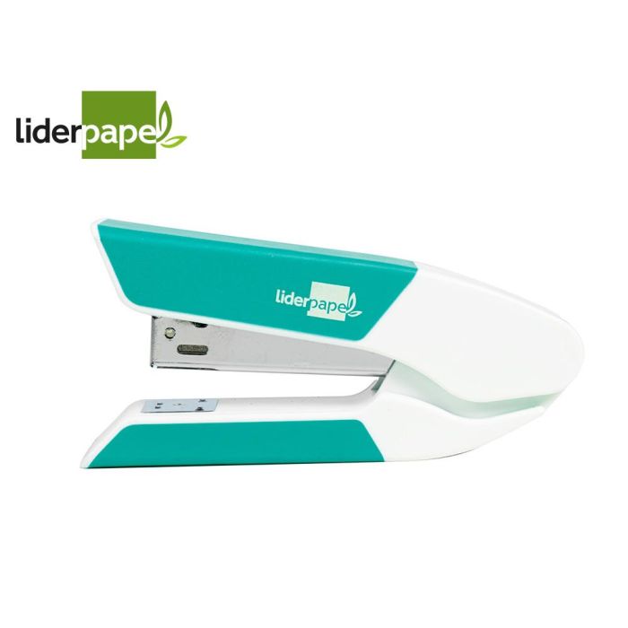 Grapadora Liderpapel Con Regalo De Extraegrapas Y Caja De 1000 grapas 26-6 Capacidad 20H Color Turquesa