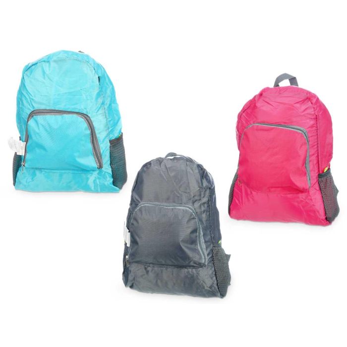 Mochila Plegable Ligera Arte Regal - 20x5x22 cm - Azul, Gris, Rosa (12 Unidades) 4 Mochila Plegable Ligera Arte Regal - 20x5x22 cm - Azul, Gris, Rosa (12 Unidades) 4
