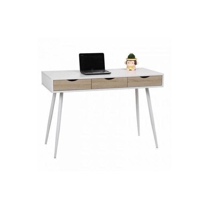Mesa de Escritorio Eurosilla UCLA - 50 x 75 x 110cm / Acabado Blanco y Roble Mesa de Escritorio Eurosilla UCLA - 50 x 75 x 110cm / Acabado Blanco y Roble