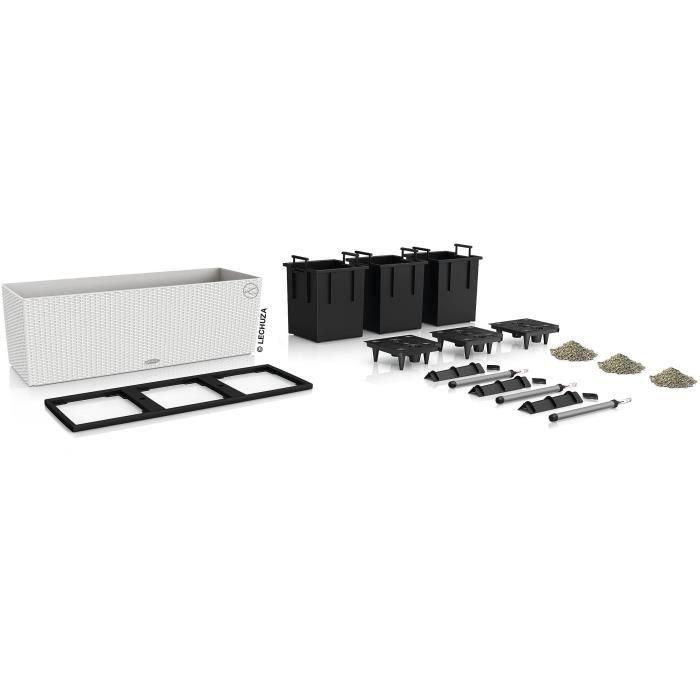 Jardiniere Trio Cottage 30 - LEC - kit completo - blanco - resistente a la intemperie 1 Jardiniere Trio Cottage 30 - LEC - kit completo - blanco - resistente a la intemperie 1