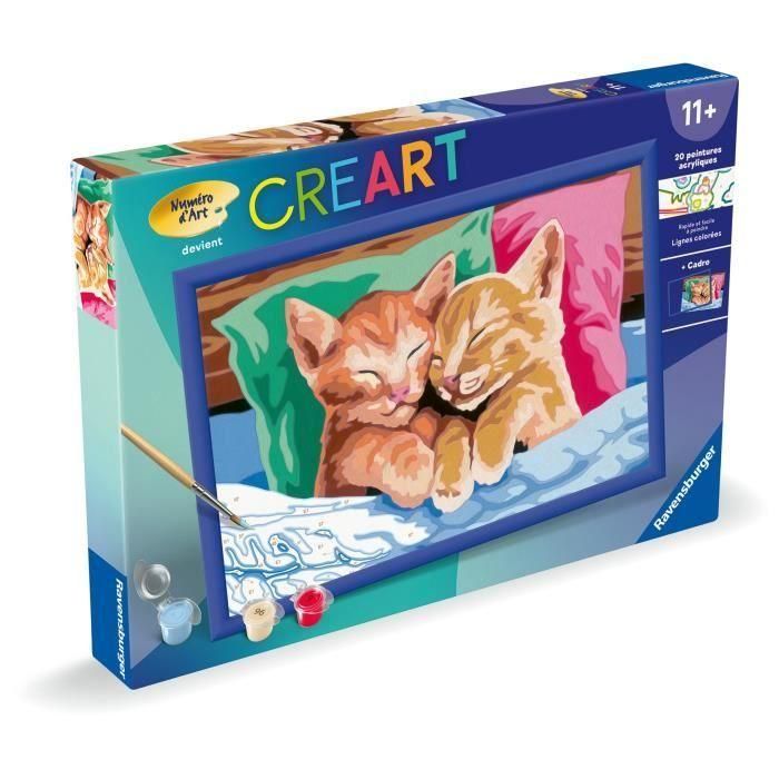 Ravensburger RAV00025998 CreArt Kids - Pintar por Números Gatitos Durmiendo 31x21cm 1