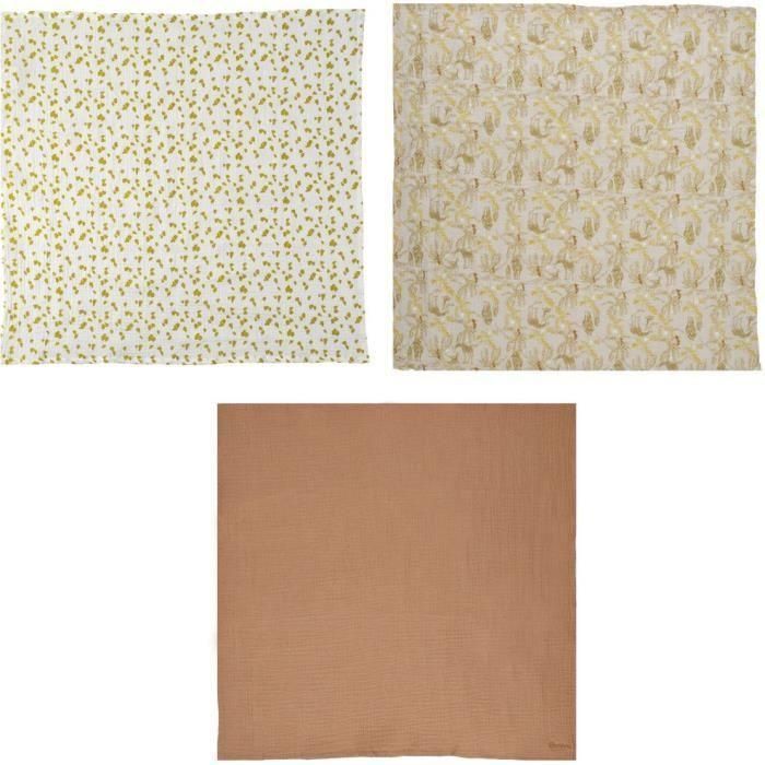 Pack de 3 arrullos - DOMIVA - Honey Moon - Muselina de algodón - Suave y transpirable 0 Pack de 3 arrullos - DOMIVA - Honey Moon - Muselina de algodón - Suave y transpirable 0
