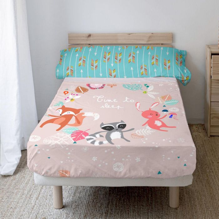 Juego de Sábanas HappyFriday Moshi Moshi Fantasy Multicolor Cama de 80/90 2 Piezas 5