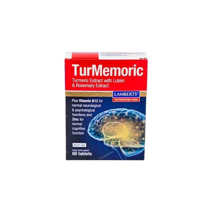 LAMBERTS Turmemoric 60 Comprimidos - Cúrcuma, Vitamina B12, Zinc. Apoya Funciones Neurológicas y Cognitivas