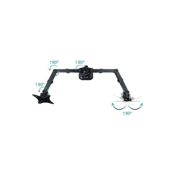Tooq DB1802TN-B Soporte de Mesa para 2 Monitores 17-27", Giratorio, Inclinable, VESA 75x75/100x100, hasta 8kg/brazo, Negro 2 Tooq DB1802TN-B Soporte de Mesa para 2 Monitores 17-27", Giratorio, Inclinable, VESA 75x75/100x100, hasta 8kg/brazo, Negro 2