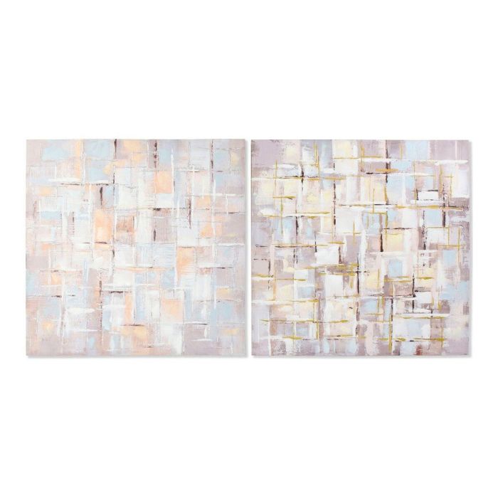 Cuadro DKD Home Decor Squares Abstracto 100 x 3 x 100 cm Moderno (2 Unidades)