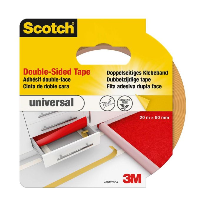 Scotch Cinta doble cara universal blanca 20 m x 50 mm Scotch Cinta doble cara universal blanca 20 m x 50 mm