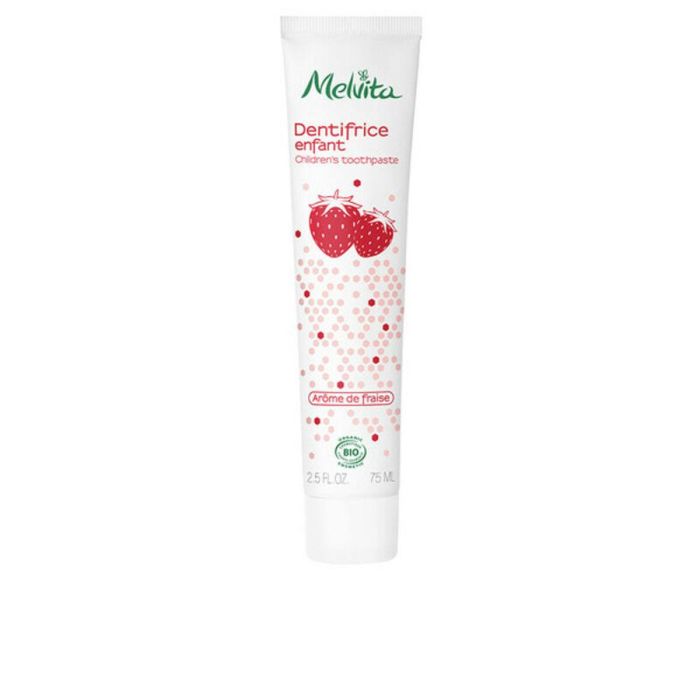 Melvita LOS ESENCIALES DE HIGIENE Pasta de Dientes para Niños 75ml Sabor Fresa con Xilitol para Cuidado Dental Diario & Encías Sensibles