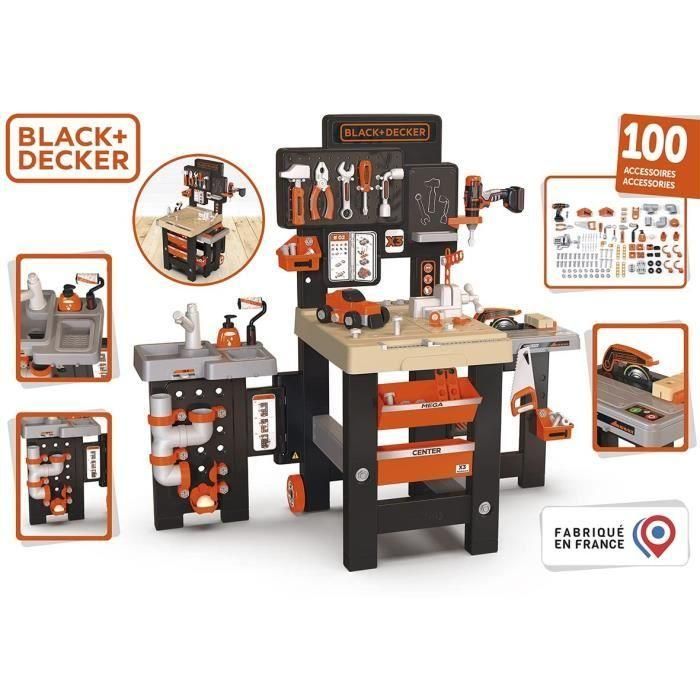 Black+Decker Mega Centro Taller de Bricolaje Infantil completo con Herramientas y Accesorios. Incluye Mecánica, Fontanería, Pintura, Carpintería. 2 Black+Decker Mega Centro Taller de Bricolaje Infantil completo con Herramientas y Accesorios. Incluye Mecánica, Fontanería, Pintura, Carpintería. 2