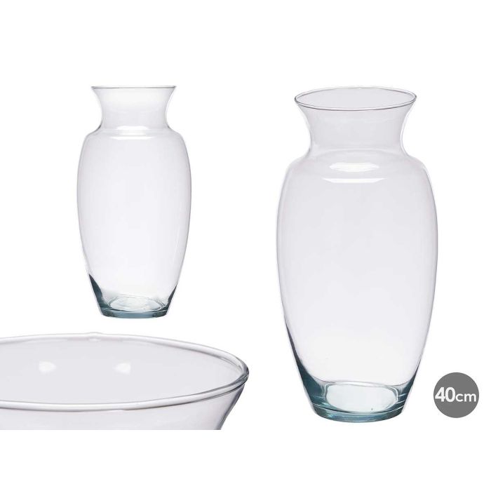 Jarrón de Cristal Cuello Ancho 40 cm Giftdecor - Transparente, Vidrio (4 Unidades) Jarrón de Cristal Cuello Ancho 40 cm Giftdecor - Transparente, Vidrio (4 Unidades)