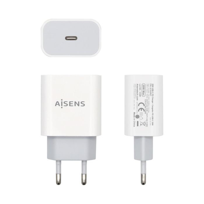 AISENS - CARGADOR USB-C PD3.0 1 PUERTO 1xUSB-C 20W, BLANCO AISENS - CARGADOR USB-C PD3.0 1 PUERTO 1xUSB-C 20W, BLANCO