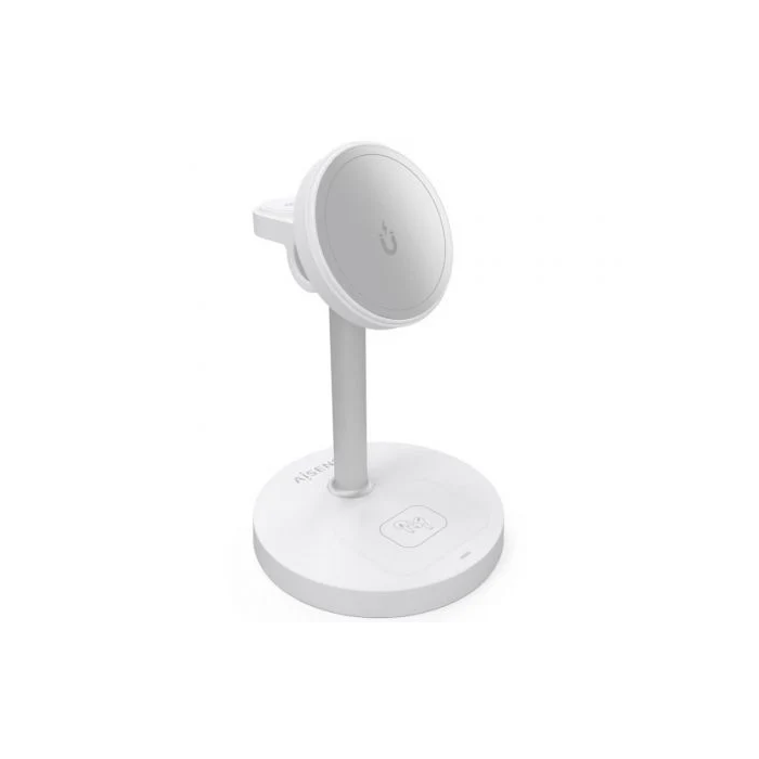 Aisens ASCH-15W3WC065-W Cargador Inalámbrico 3 en 1 15W para Móvil, Apple Watch, Auriculares, Blanco 1