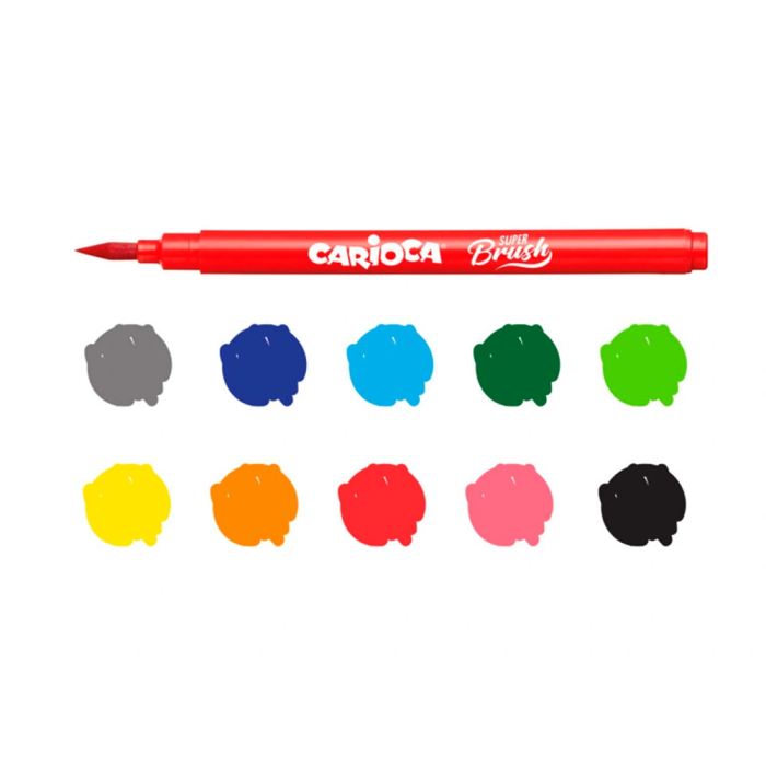 Carioca Rotulador Super Brush Punta Pincel Colores Surtidos Estuche 10 Unidades 2