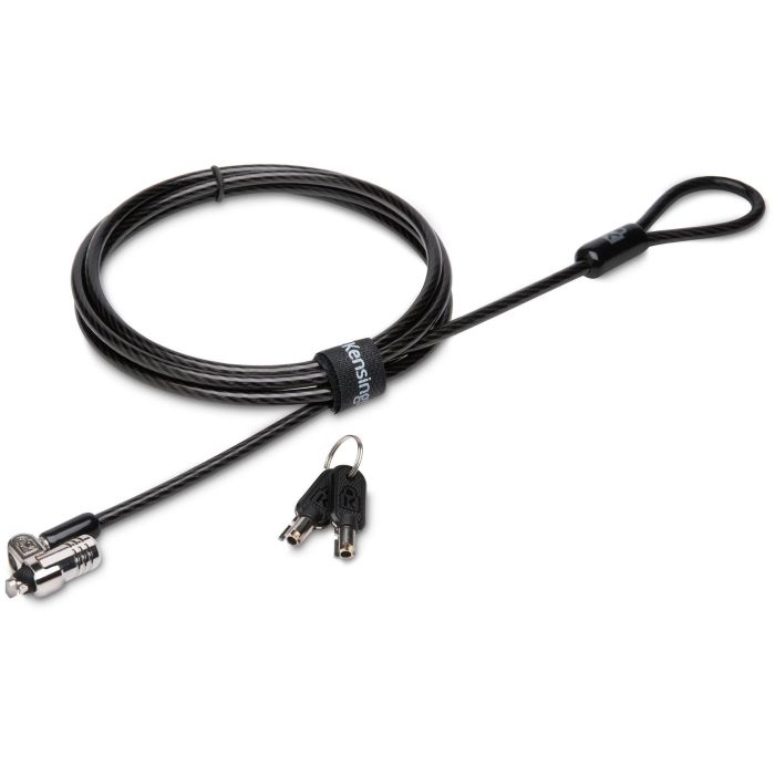 Kensington Candado de Seguridad con Llave MicroSaver 2.0 para Portátil K65020EU, Cable de Acero al Carbón, Negro/Plata