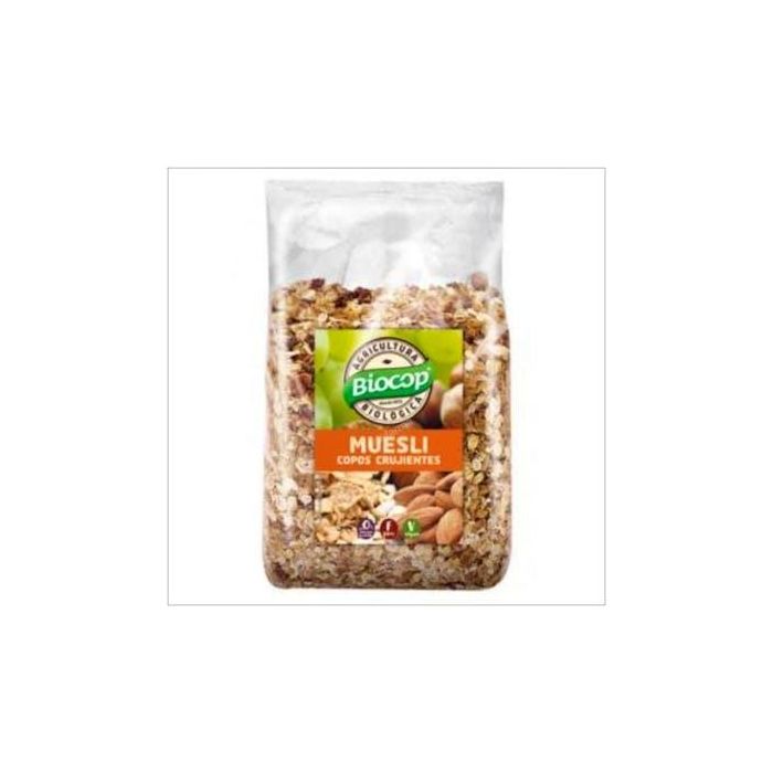 BIOCOP Muesli Copos Crujientes Bio Vegan con Pasas, Semillas, Avellanas y Almendras 1Kg