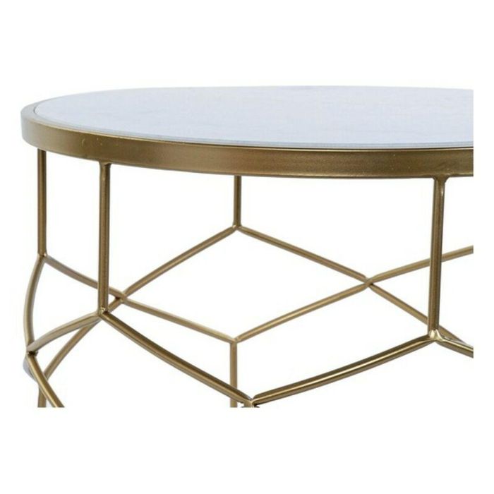 Mesa auxiliar DKD Home Decor Dorado Metal Blanco Mármol 46 x 46 x 57 cm 2