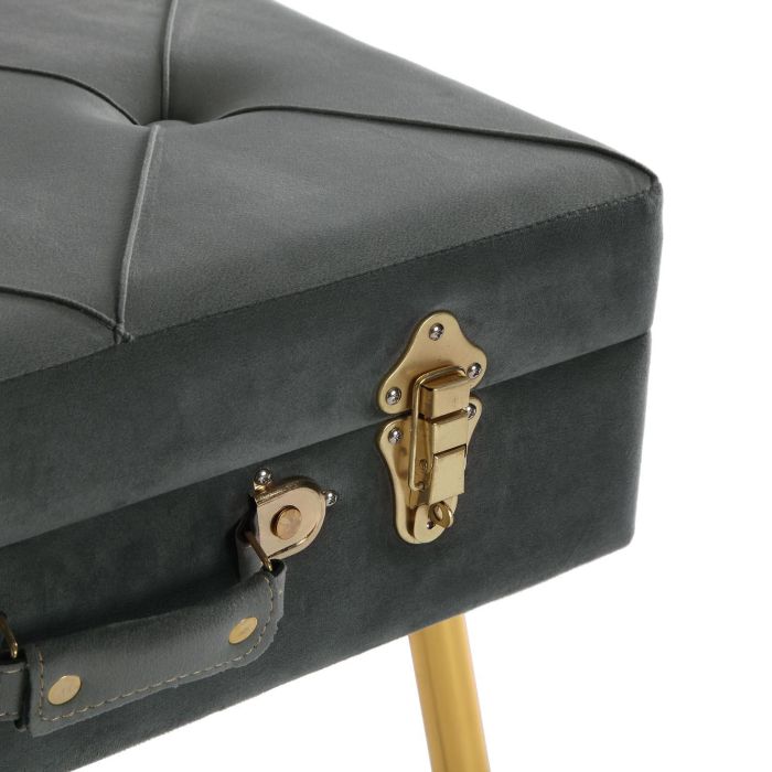 Pie De Cama Gris Oscuro Velvet Versa 34X42CM 3 Pie De Cama Gris Oscuro Velvet Versa 34X42CM 3