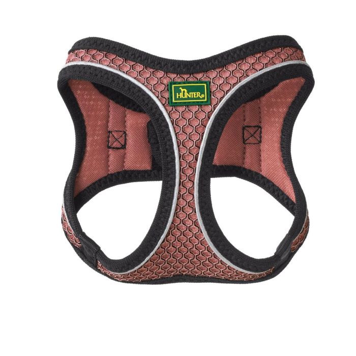 Hunter Arnés Hilo Comfort XS para Perro Cuello 35-37 cm Rosa Claro Malla 3D Transpirable, Ligero con Efecto Refrescante, Reflectante 3M Scotchlite 2