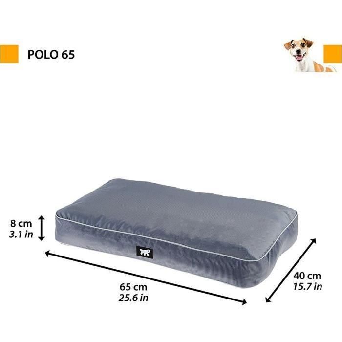 Colchón para perros - Ferplast - POLO - 65 x 40 x h 8 cm - Relleno extraíble - Gris 1