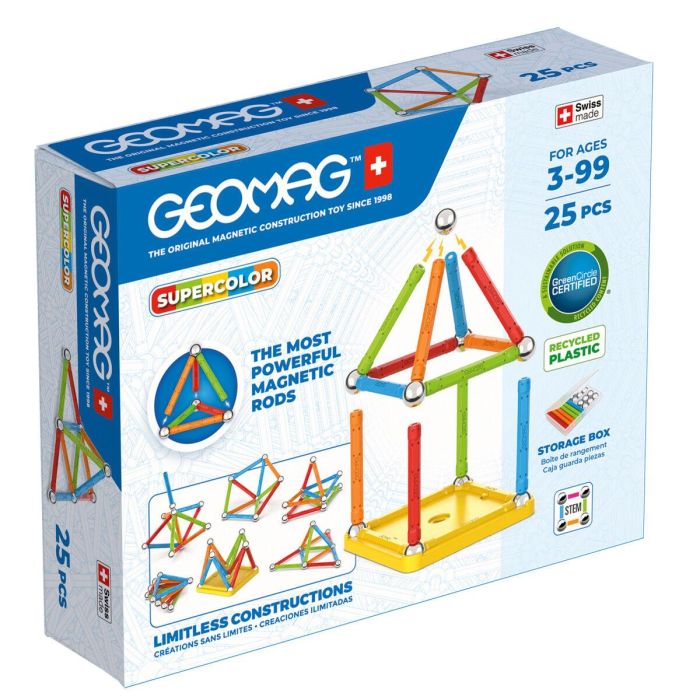 Geomag Juego de Construcción Magnético Supercolor GEO0871772003748 25 Piezas A Partir de 3 Años 0 Geomag Juego de Construcción Magnético Supercolor GEO0871772003748 25 Piezas A Partir de 3 Años 0
