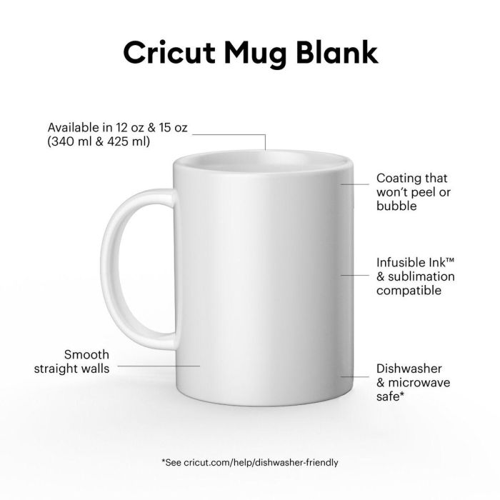 Taza Personalizable para Plotter de corte Cricut 12 Oz Blanco Cerámica (2 Unidades) 4