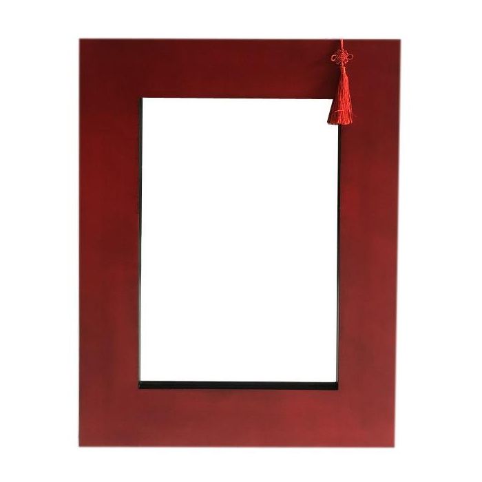 Espejo Oriental DKD Home Decor Rojo Negro 2 x 90 x 70 cm