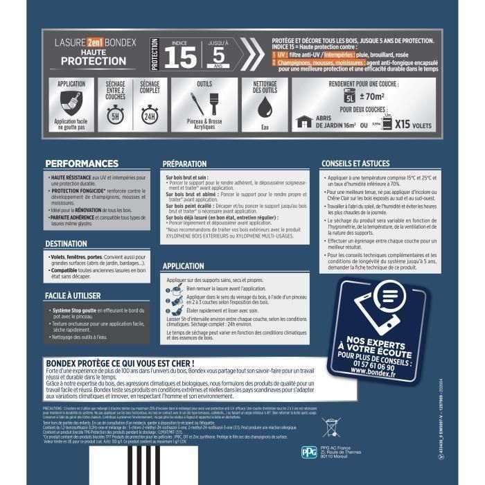 Tinte de alta protección 2 en 1 - Teca satinada - BONDEX - 5 L 3 Tinte de alta protección 2 en 1 - Teca satinada - BONDEX - 5 L 3