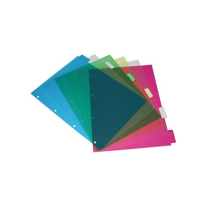 Separadores Grafoplas Pvc Transp. A4 6 Pestañas 4 Taladros (Set de 150)