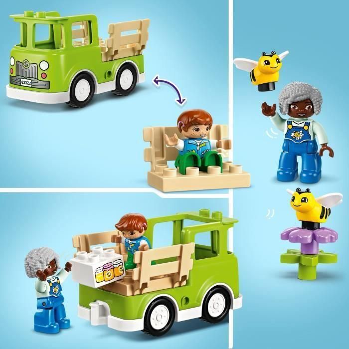 LEGO 10419 DUPLO My Town Cuidando Abejas y Colmenas, Juguete Educativo Niños, 2 Figuras de Abejas 2