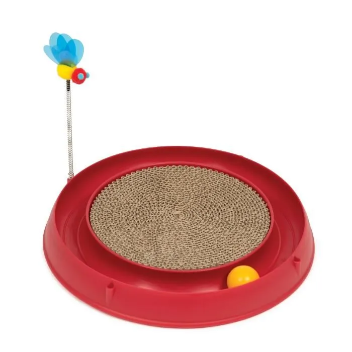 Cat It Circuito 3 en 1 para Gatos con Bola y Tabla de Rascar, Ø 36 cm, Rojo 1 Cat It Circuito 3 en 1 para Gatos con Bola y Tabla de Rascar, Ø 36 cm, Rojo 1