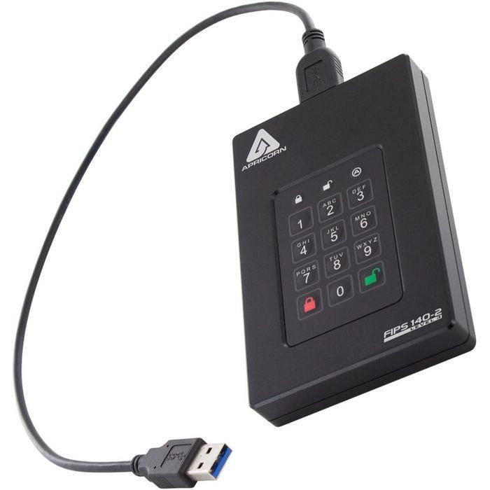 Apricorn SSD Aegis Fortress L3 2TB, USB 3.1, Protección por Contraseña, Cifrado Hardware AES XTS 256-bit FIPS 140-2 Nivel 3 5
