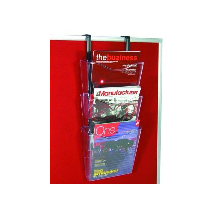 Portadocumentos Mural Deflect-O Docupocket A4 Vertical 3 Compartimentos Con Soporte Para Colgar Cristal