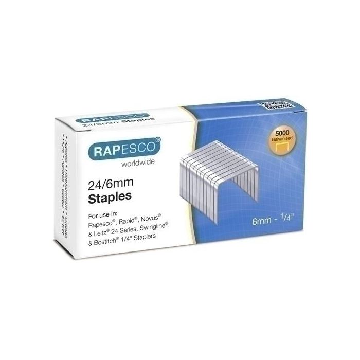 Grapas Rapesco Standard 24/6 Mm. Galvanizadas Caja De 5000