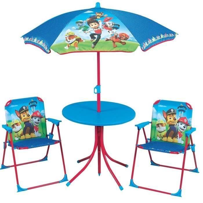 Muebles de jardín Fun House Paw Patrol que consisten en una mesa, 2 sillas plegables y una sombrilla para niños 1 Muebles de jardín Fun House Paw Patrol que consisten en una mesa, 2 sillas plegables y una sombrilla para niños 1