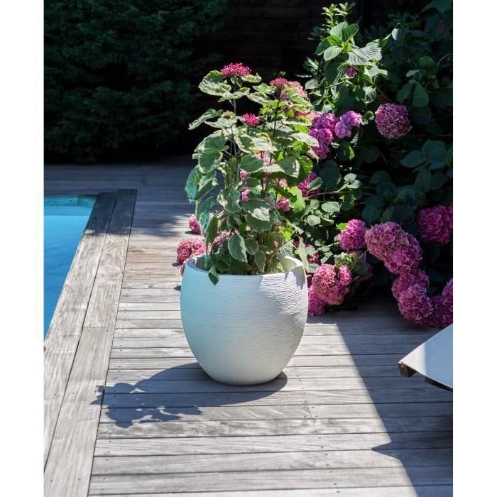EDA Maceta Graphit redonda Ø50cm 46L Blanco encalado, anticongelante y anti-UV, doble pared, con retención de agua, interior/exterior 2 EDA Maceta Graphit redonda Ø50cm 46L Blanco encalado, anticongelante y anti-UV, doble pared, con retención de agua, interior/exterior 2