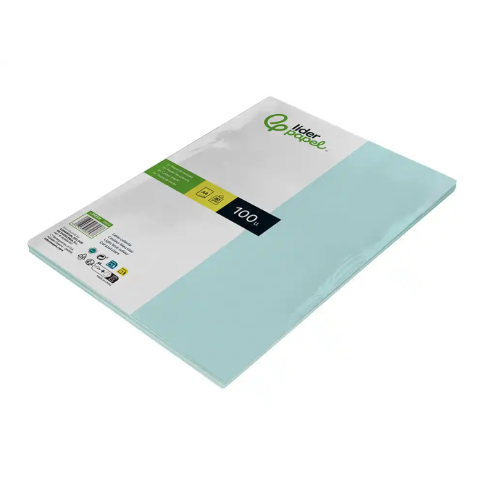 Liderpapel Papel Color A4 80gr Celeste Paquete de 100 Hojas 4