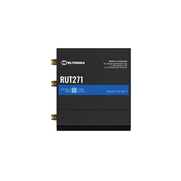 Teltonika RUT271 Router 5G Industrial Negro Instalación Pared/Carril DIN Ethernet Rápido