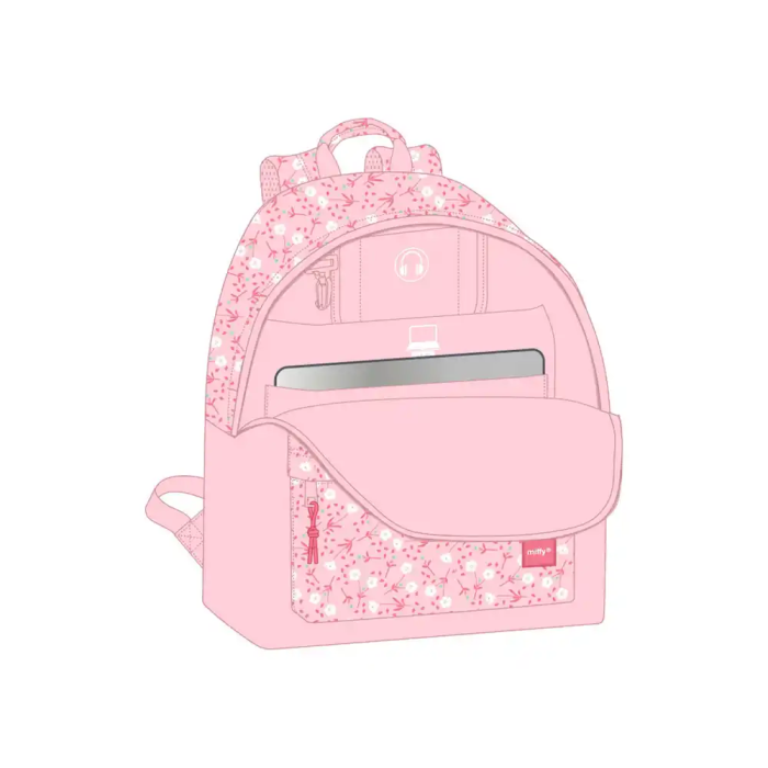 Safta Mochila para portátil 14,1" Miffy "Flores" 31x41x16 cm 1