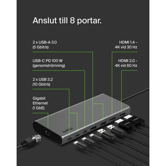 Cable USB Belkin INC015BTSGY-CZ Plateado 100 W 5 Cable USB Belkin INC015BTSGY-CZ Plateado 100 W 5