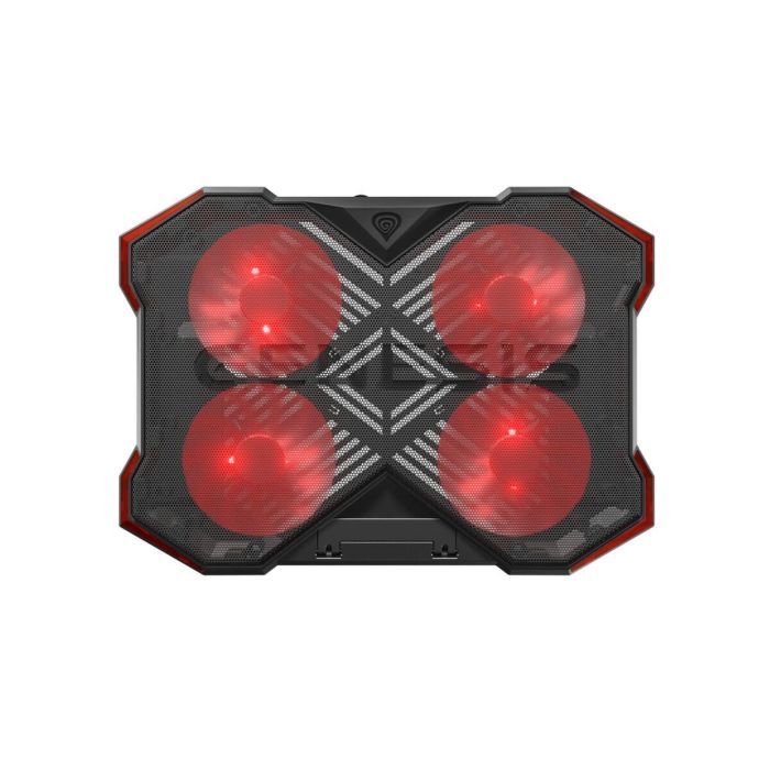 GENESIS Oxid 260 Base Refrigeradora para portátiles hasta 17.3" con 4 ventiladores, 8 Ángulos Ajustables, Gaming Negro/Rojo 10