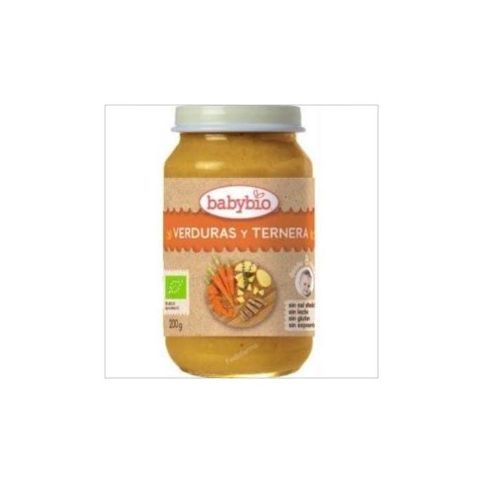 BABYBIO Potito de Verduras y Ternera Bio para Bebés 8 Meses 200g