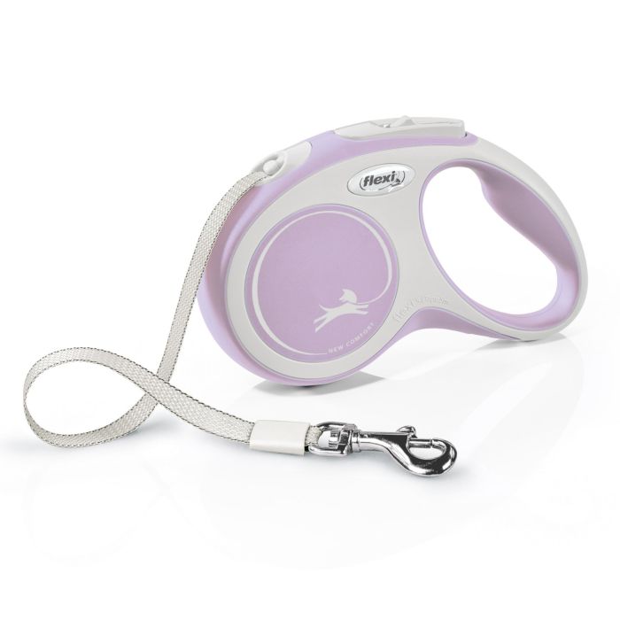 Flexi Correa Retráctil New Comfort Talla S de Cinta 5 Metros Rosa con Freno Preciso y Compatible con Accesorios LED/Multi Box 2 Flexi Correa Retráctil New Comfort Talla S de Cinta 5 Metros Rosa con Freno Preciso y Compatible con Accesorios LED/Multi Box 2