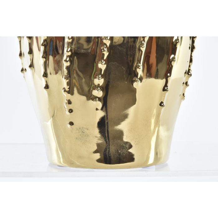 Jarrón DKD Home Decor Porcelana Dorado Moderno (18 x 18 x 23 cm) 1 Jarrón DKD Home Decor Porcelana Dorado Moderno (18 x 18 x 23 cm) 1