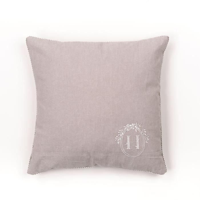Cojín - HOY - CHARME - Chambray x Petite broderie Berenice - 40 x 40 cm 3