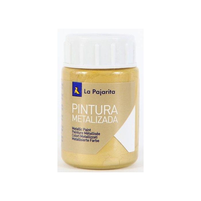 La Pajarita Pintura Metalizada Me-03 35 mL Oro Rico - Pintura para manualidades y decoración