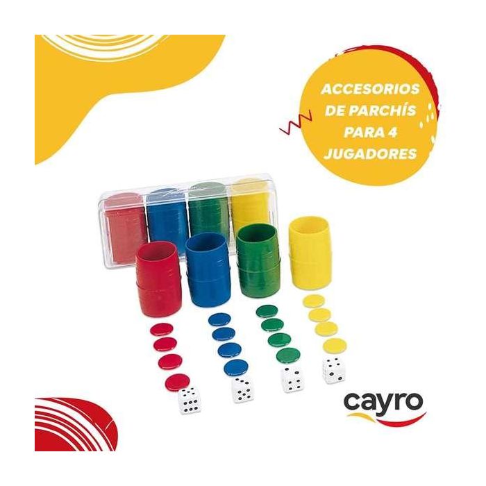 Cayro Accesorios Parchís para 4 Jugadores en Caja de Plástico 3