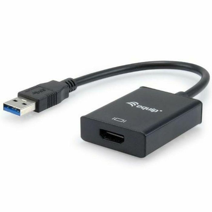 Equip Adaptador USB 3.0 a HDMI 133385, USB 3.2 Gen 1, Tipo-A Macho a HDMI Hembra, Negro 0 Equip Adaptador USB 3.0 a HDMI 133385, USB 3.2 Gen 1, Tipo-A Macho a HDMI Hembra, Negro 0